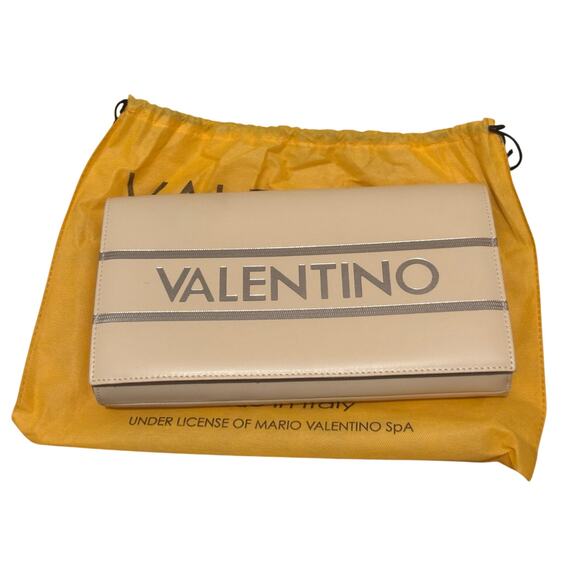 Mario Valentino Handbags - Valentino Bags By Mario Valentino Lena Lavoro Gold Womens Cream Clutch VDA270